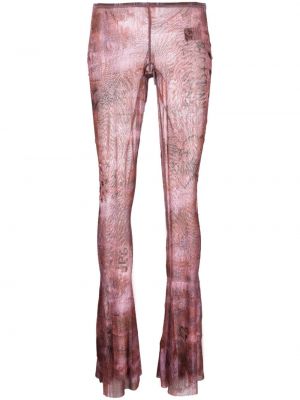 Przezroczyste spodnie z nadrukiem Jean Paul Gaultier brązowe