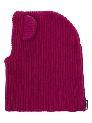 Плетена шапка Moschino розово