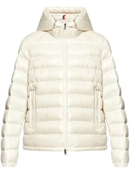 Hupullinen pitkä takki Moncler valkoinen