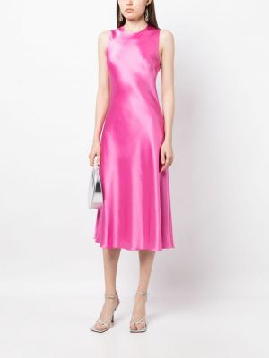 Šilkinis suknele kokteiline be rankovių Cynthia Rowley rožinė