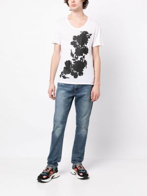 T-shirt à imprimé avec manches courtes Ports V blanc