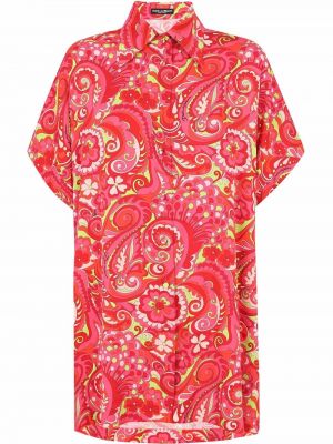Hodvábna košeľa s potlačou s paisley vzorom Dolce & Gabbana