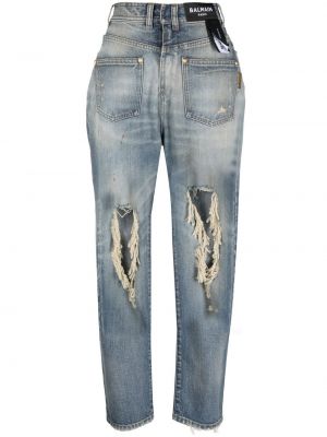 Rippet straight jeans Balmain blå