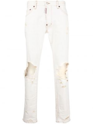 Rippet skinny jeans Dsquared2 hvit