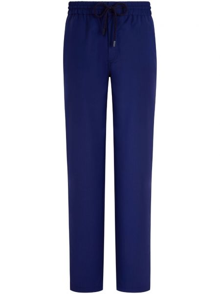 Vlnené rovné nohavice Vilebrequin modrá