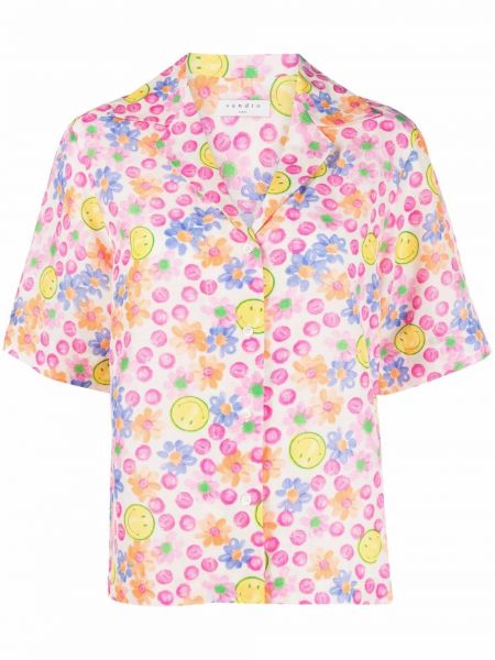 Camisa de flores con estampado Sandro Paris rosa