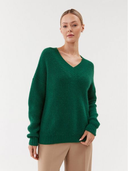 Пуловер свободного кроя Weekend Max Mara зеленый