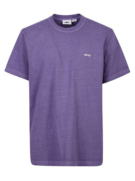 T-shirt di cotone Obey viola