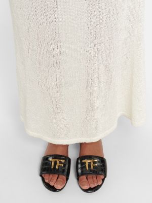 Sandalias de cuero Tom Ford negro