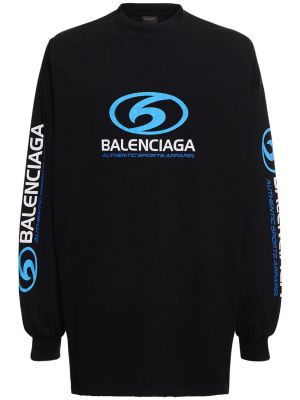 Βαμβακερή μπλούζα Balenciaga μαύρο