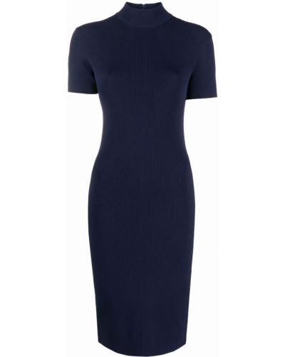 Megztas mini suknele Ralph Lauren Collection mėlyna