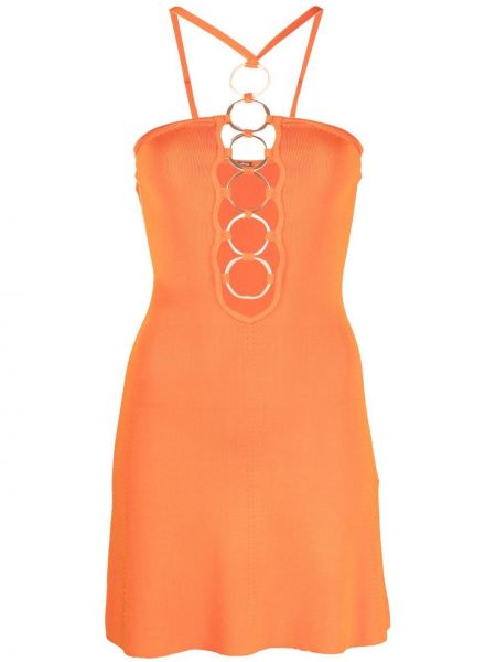 Viskózové pletené šaty Cult Gaia - oranžová