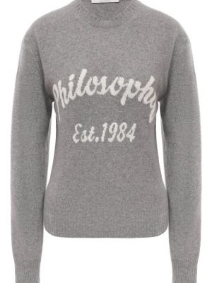 Кашемировый шерстяной пуловер Philosophy Di Lorenzo Serafini серый