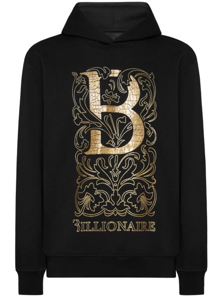 Baskılı hoodie Billionaire siyah