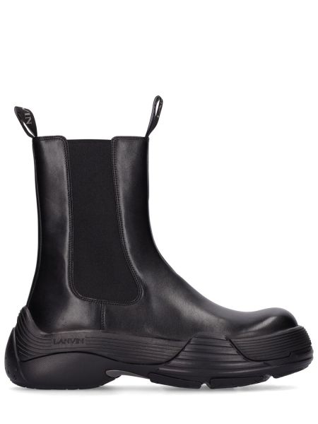 Ankle boots skórzane Lanvin czarne