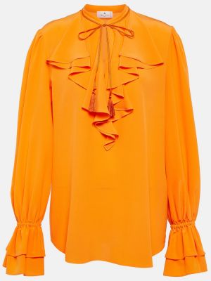 Μεταξωτή μπλούζα Etro πορτοκαλί