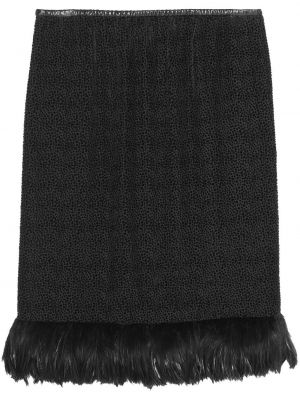 Sukňa s perím Saint Laurent čierna