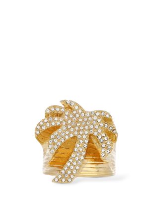 Křišťálový prsten Palm Angels zlatý