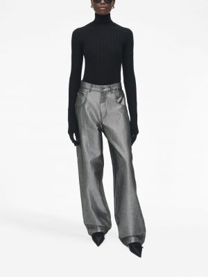 Jeans oversize réfléchissantes Marc Jacobs argenté