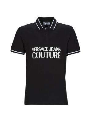 Rövid ujjú pólóing Versace Jeans Couture fekete
