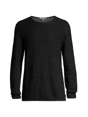 Хлопковый свитер с круглым вырезом John Varvatos черный