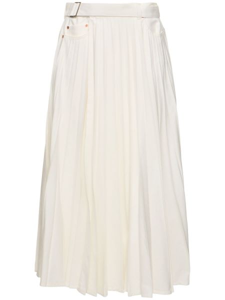 Plisované džínová sukně Sacai bílé