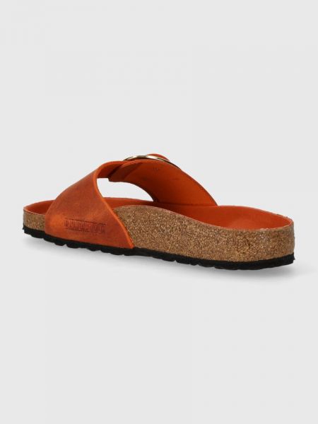Sandale din piele cu cataramă Birkenstock portocaliu