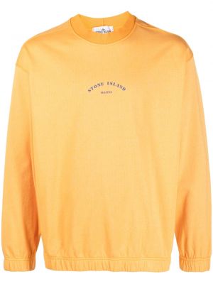 Sweat à imprimé Stone Island orange