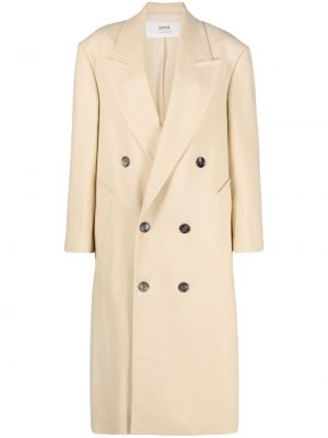 Παλτό σε φαρδιά γραμμή Ami Paris λευκό