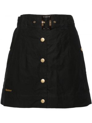 Bavlněné mini sukně Barbour černé