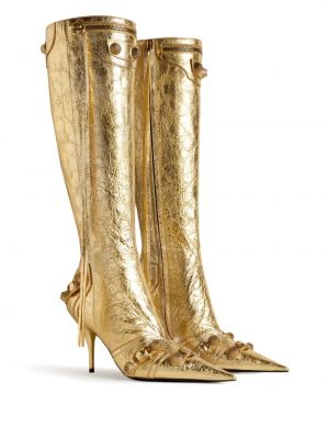 Iš natūralios odos auliniai batai Balenciaga auksinė