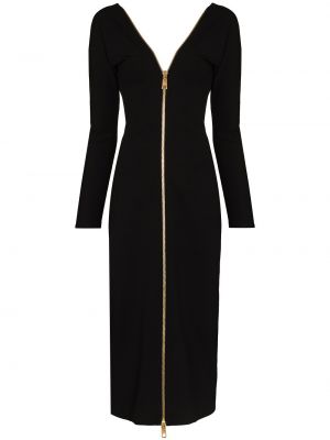 Viskózové přiléhavé midi šaty na zip Dolce & Gabbana - černá