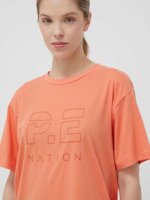 Pomarańczowa koszulka bawełniana P.e Nation