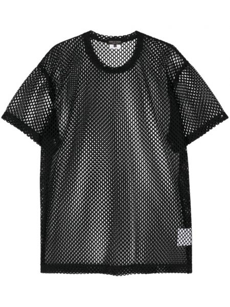 Мрежеста тениска с кръгло деколте Comme Des Garçons Homme Plus черно