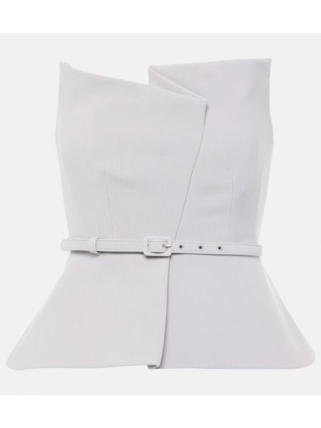 Peplum epäsymmetrinen toppi Roland Mouret harmaa