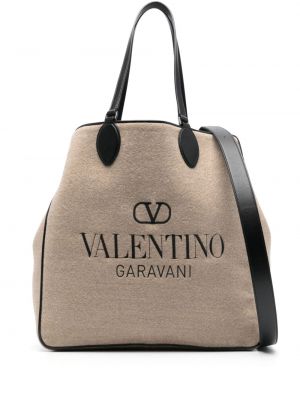 Oboustranná shopper kabelka Valentino Garavani černá