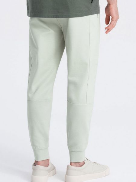 Спортивные штаны на молнии с карманами Ombre зеленые