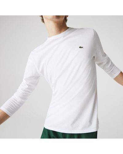 Camiseta de manga larga de algodón de punto manga larga Lacoste negro