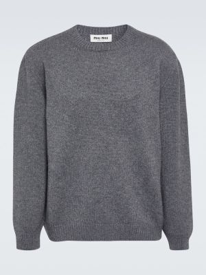 Džemper od kašmira Miu Miu siva