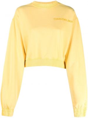 Джинсовый свитшот с вышивкой Calvin Klein Jeans, желтый