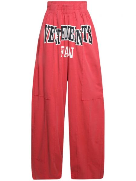 Pantaloni cu imagine cu croială lejeră Vetements roșu