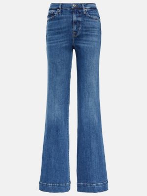 Hög midja flare jeans 7 For All Mankind blå