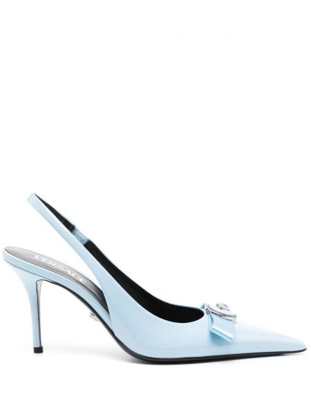 Pantofi cu toc slingback Versace albastru