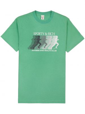 Bombažna majica Sporty & Rich zelena