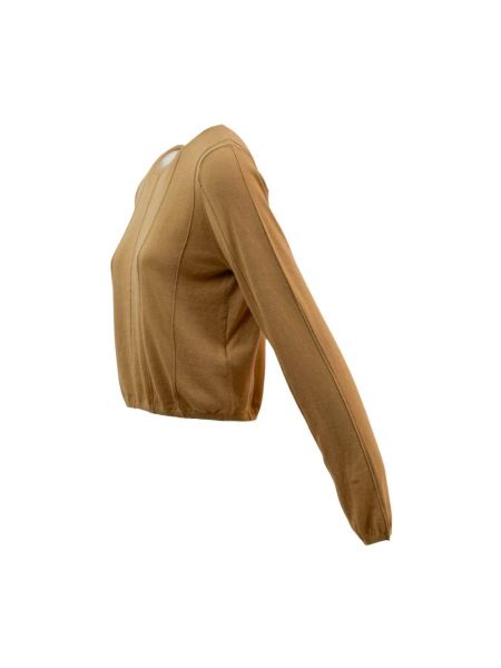 Jersey de tela jersey de cuello redondo Crush marrón