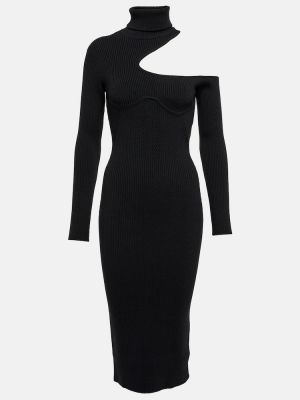 Вълнена миди рокля Tom Ford черно