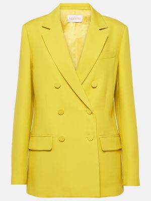 Двубортный пиджак из крепа Valentino желтый