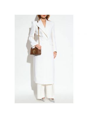 Płaszcz wełniany Dolce And Gabbana biały