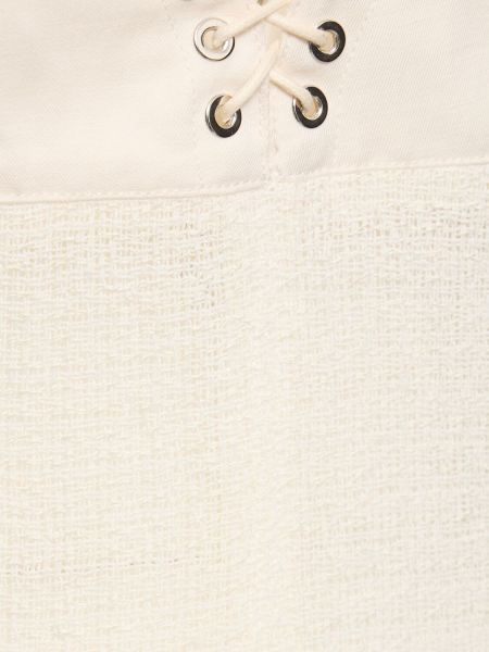 Lanena haljina s vezicama s čipkom Ludovic De Saint Sernin bijela