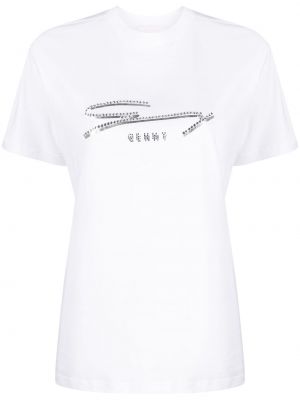 T-shirt con cristalli Genny bianco